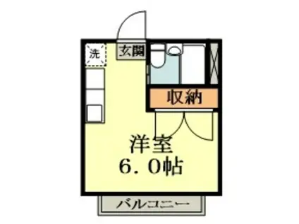 パラシオン泉(ワンルーム/1階)の間取り写真