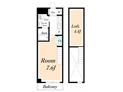 インディア・グース(2K/3階)の間取り写真