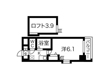 エステムコート神戸・県庁前Ⅳグランディオ(1K/9階)の間取り写真