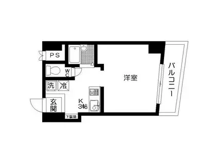 ラコルタ(ワンルーム/4階)の間取り写真