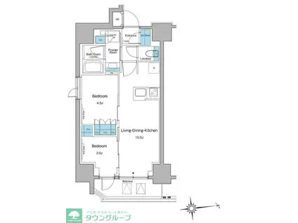 ルフォンプログレ上野マークス(2LDK/6階)の間取り写真