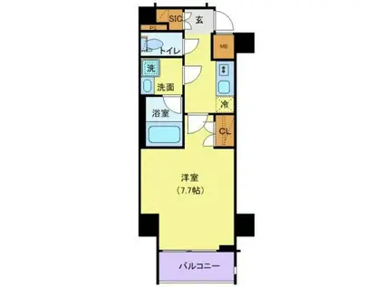 PREMIUM CUBE G 四谷左門町(1K/3階)の間取り写真