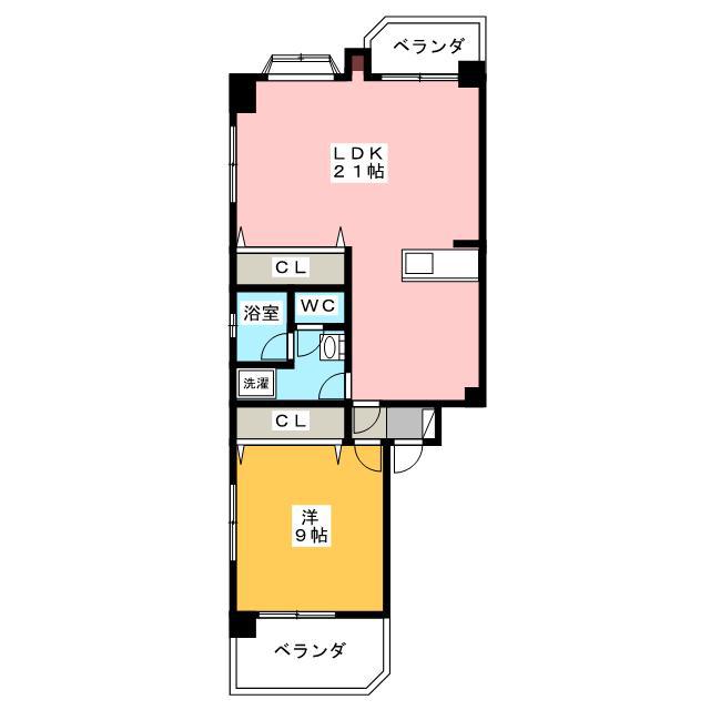 パールハイツトヨダ(1LDK/2階)の間取り写真
