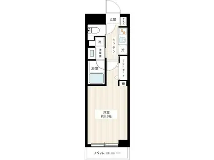 リヴシティ立川ミッド(1K/4階)の間取り写真