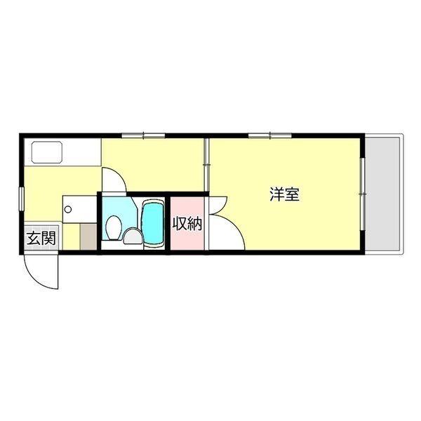 SEA SIDE(1K/3階)の間取り写真
