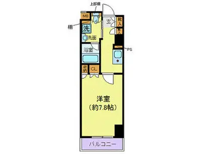 フィールA渋谷(1K/4階)の間取り写真