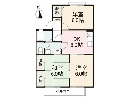 ハイツM&M(3DK/1階)の間取り写真