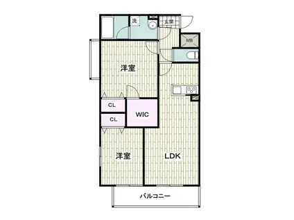 ルミエールブランシュ(2LDK/3階)の間取り写真