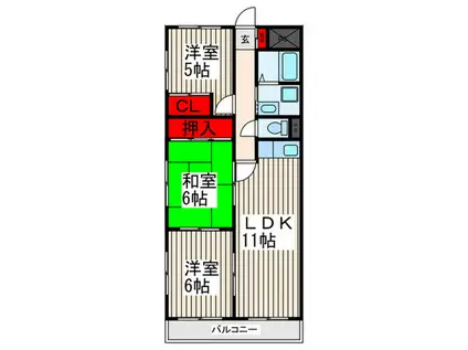 エクシード竹ノ塚(3LDK/3階)の間取り写真
