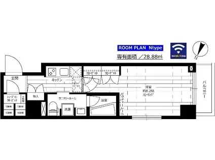 グランドコンシェルジュ大森本町IIAC(1K/5階)の間取り写真