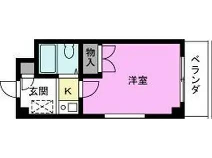 ハッピーライフ里・2号館(ワンルーム/2階)の間取り写真