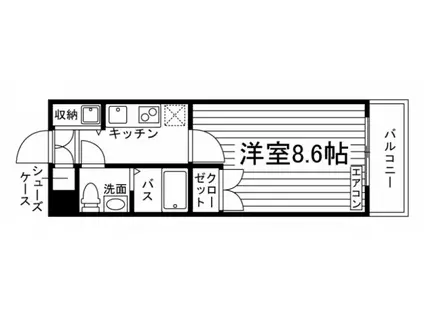 グリシーヌ梅林(1K/2階)の間取り写真