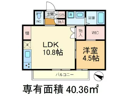 メゾン・クレール(1LDK/3階)の間取り写真