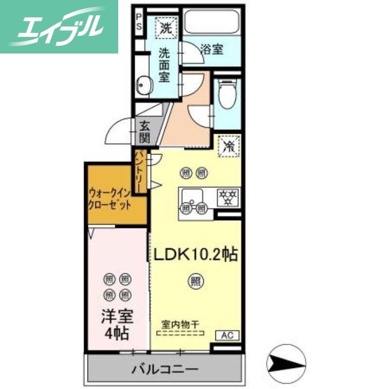オベリオ(1LDK/3階)の間取り写真