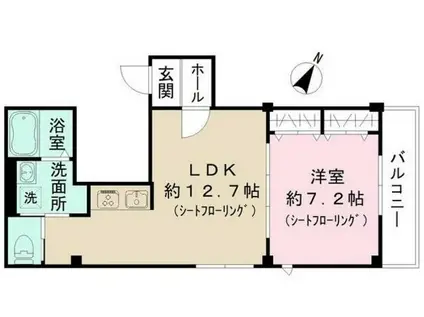 メゾン・ド・コール(1LDK/2階)の間取り写真