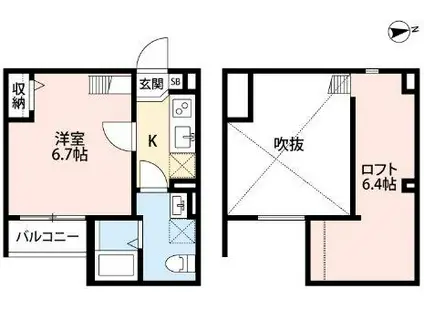 アレグリア(1K/1階)の間取り写真