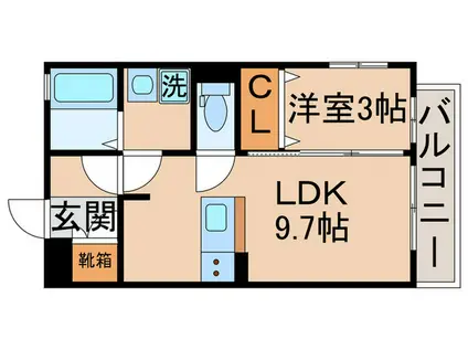 カンピエーレ(1LDK/3階)の間取り写真