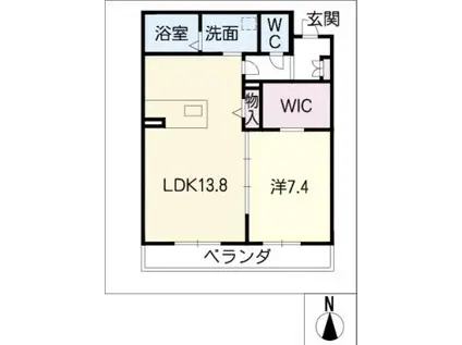 モデナカルロ14(1LDK/2階)の間取り写真