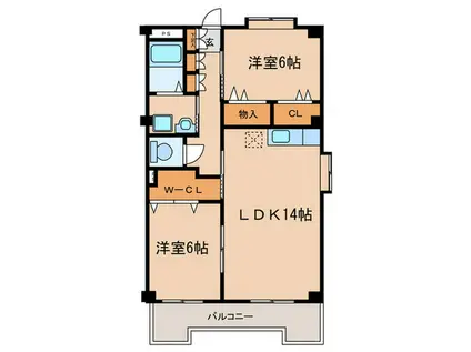 ファミーユ浅井 A棟 B棟(2LDK/3階)の間取り写真