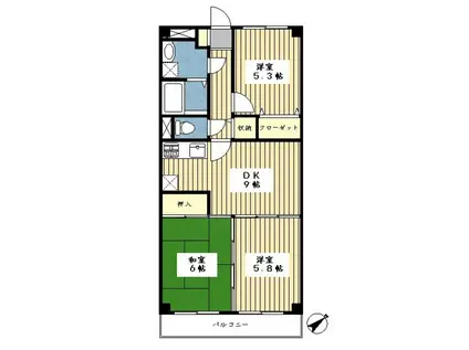 シャルムすみれ(3DK/4階)の間取り写真