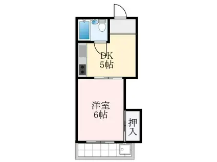 池嶋ビル(1DK/3階)の間取り写真