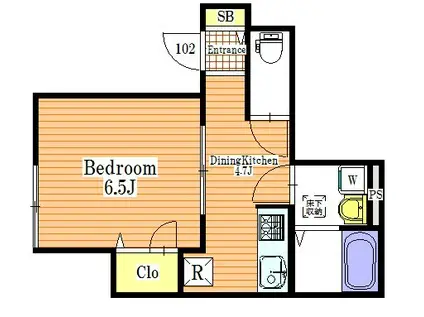 MAMAISON(1DK/1階)の間取り写真