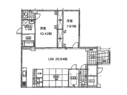 N APT(3LDK/1階)の間取り写真