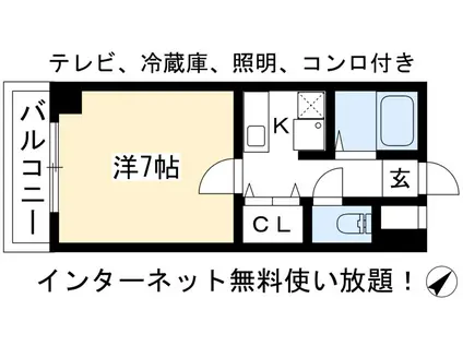 BERG義義(1K/5階)の間取り写真