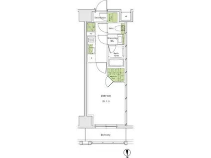 ザ・パークハビオ名古屋松原(1K/5階)の間取り写真