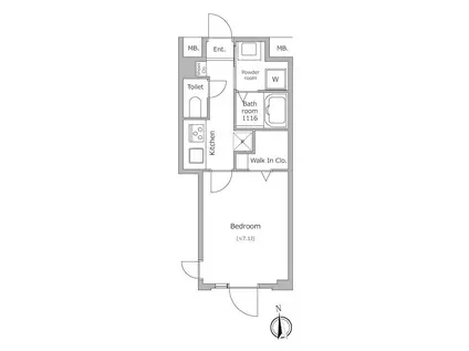 グローリオシェルト池袋本町(1K/2階)の間取り写真