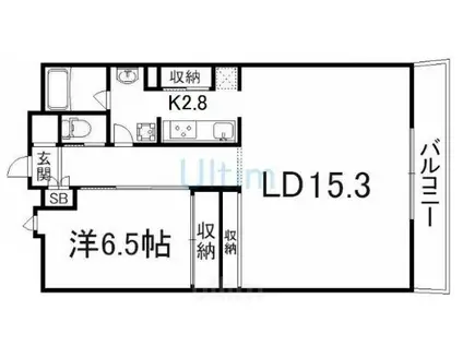 ステラ御幸町(1LDK/4階)の間取り写真