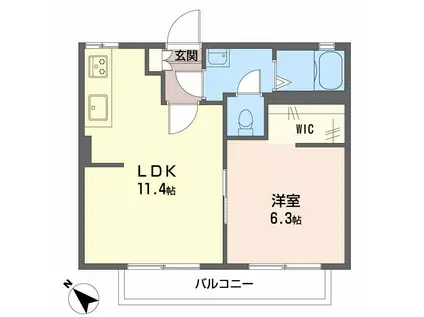 FRAGRANCEみゆき(1LDK/1階)の間取り写真