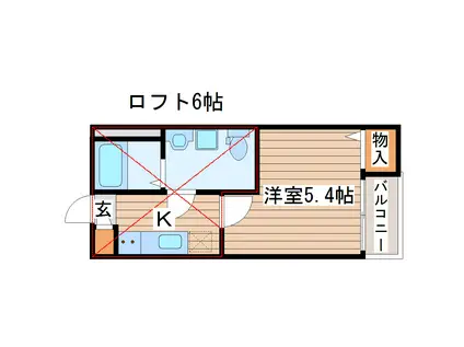EXCEED(1K/2階)の間取り写真