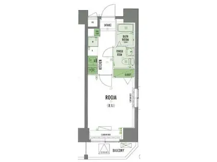 ARTESSIMO FINO(1K/5階)の間取り写真