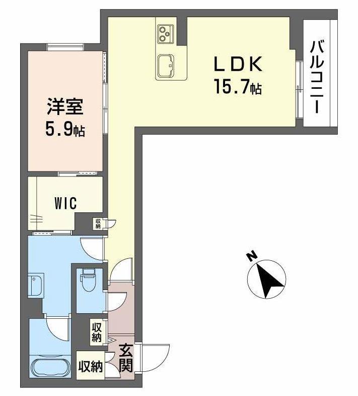 シャーメゾン 桜町(1LDK/1階)の間取り写真