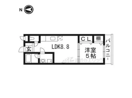 ベル・プレアリー高槻III番館(1LDK/2階)の間取り写真