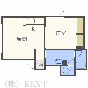 リージェント山の手(1LDK/1階)の間取り写真