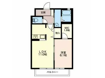 アニマルワン(1LDK/2階)の間取り写真