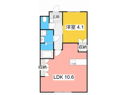 サンシャインシャトー(1LDK/1階)の間取り写真