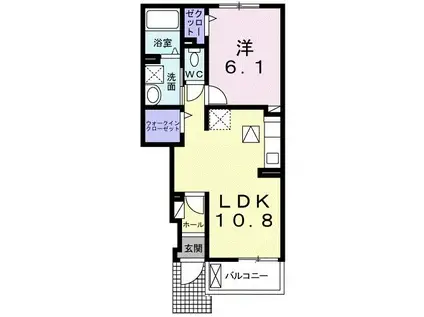 グランヒルズUBE II(1LDK/1階)の間取り写真