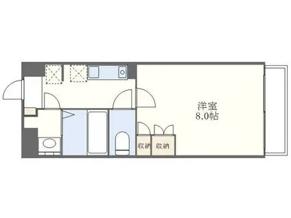 レキシントン・スクエア鍋島(1K/2階)の間取り写真