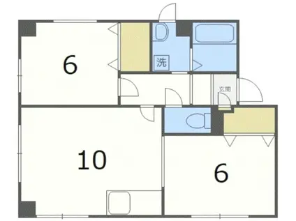 クリスタルハイツ手稲本町(2LDK/3階)の間取り写真
