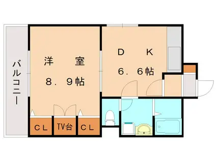 コスモス小倉駅前II(1DK/3階)の間取り写真