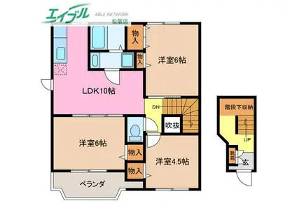 スターブライトA棟(3LDK/2階)の間取り写真