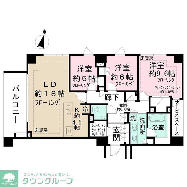ザ・パークハウス千代田六番町(3LDK/7階)の間取り写真