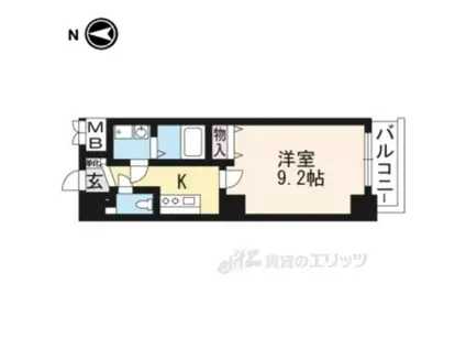 VILLA MARY 五条(1K/4階)の間取り写真