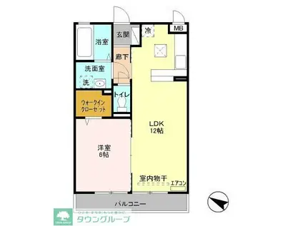 ニューランホープ(1LDK/1階)の間取り写真