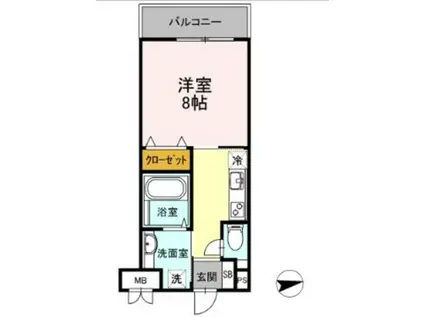 フォレスト浜田山(1K/1階)の間取り写真