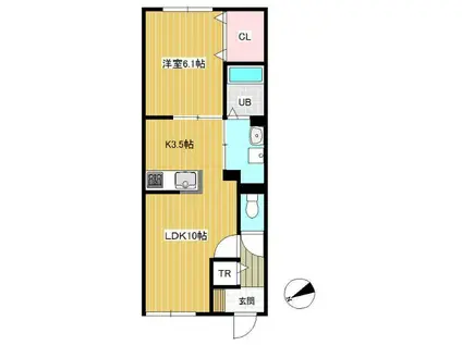 MODE-T(1LDK/2階)の間取り写真