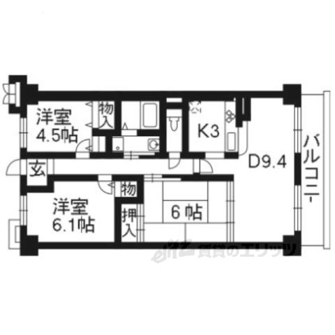 プレミール津田(3LDK/3階)の間取り写真